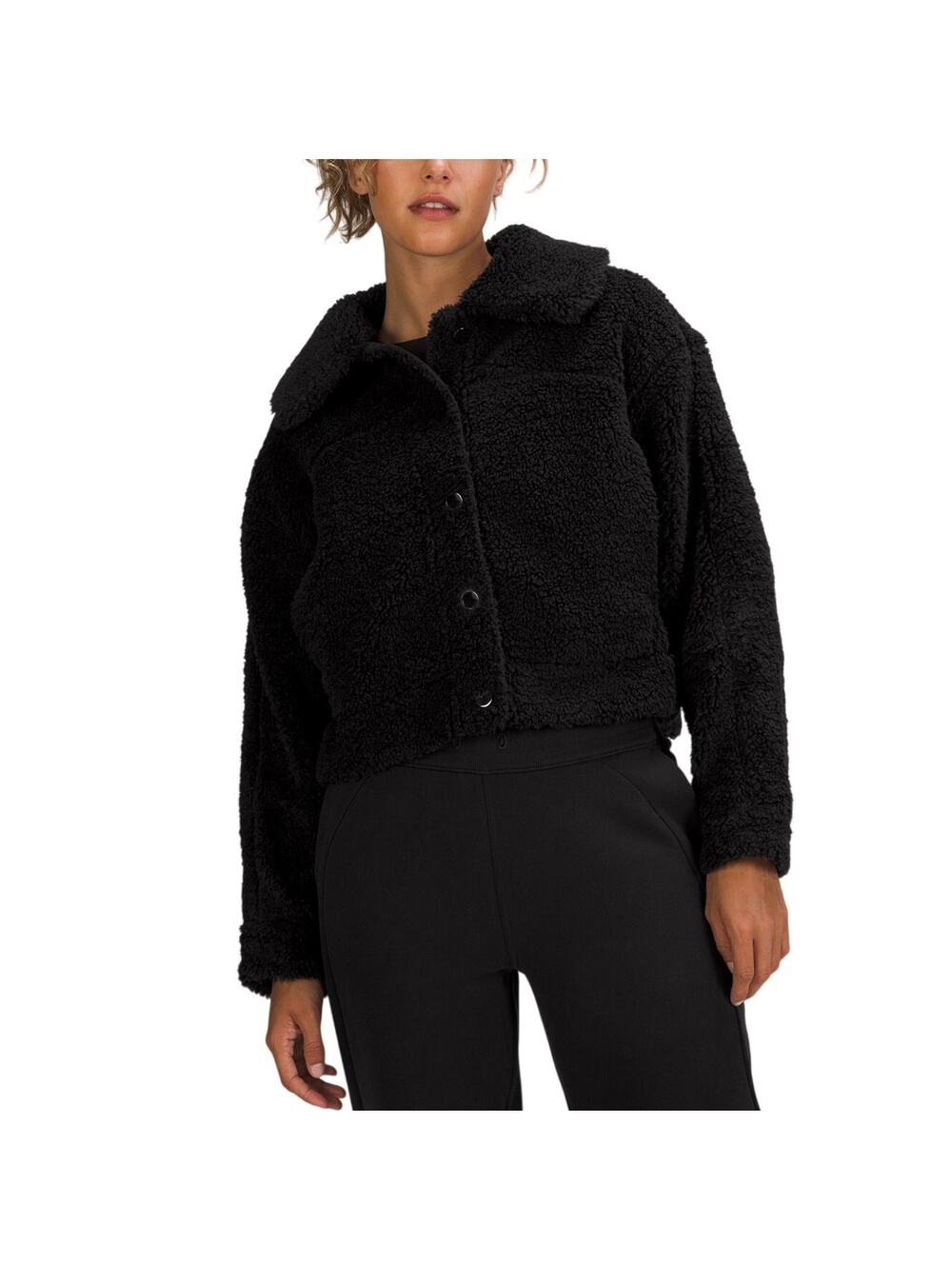 Lululemon Textured Black Sherpa Jacket Size 4